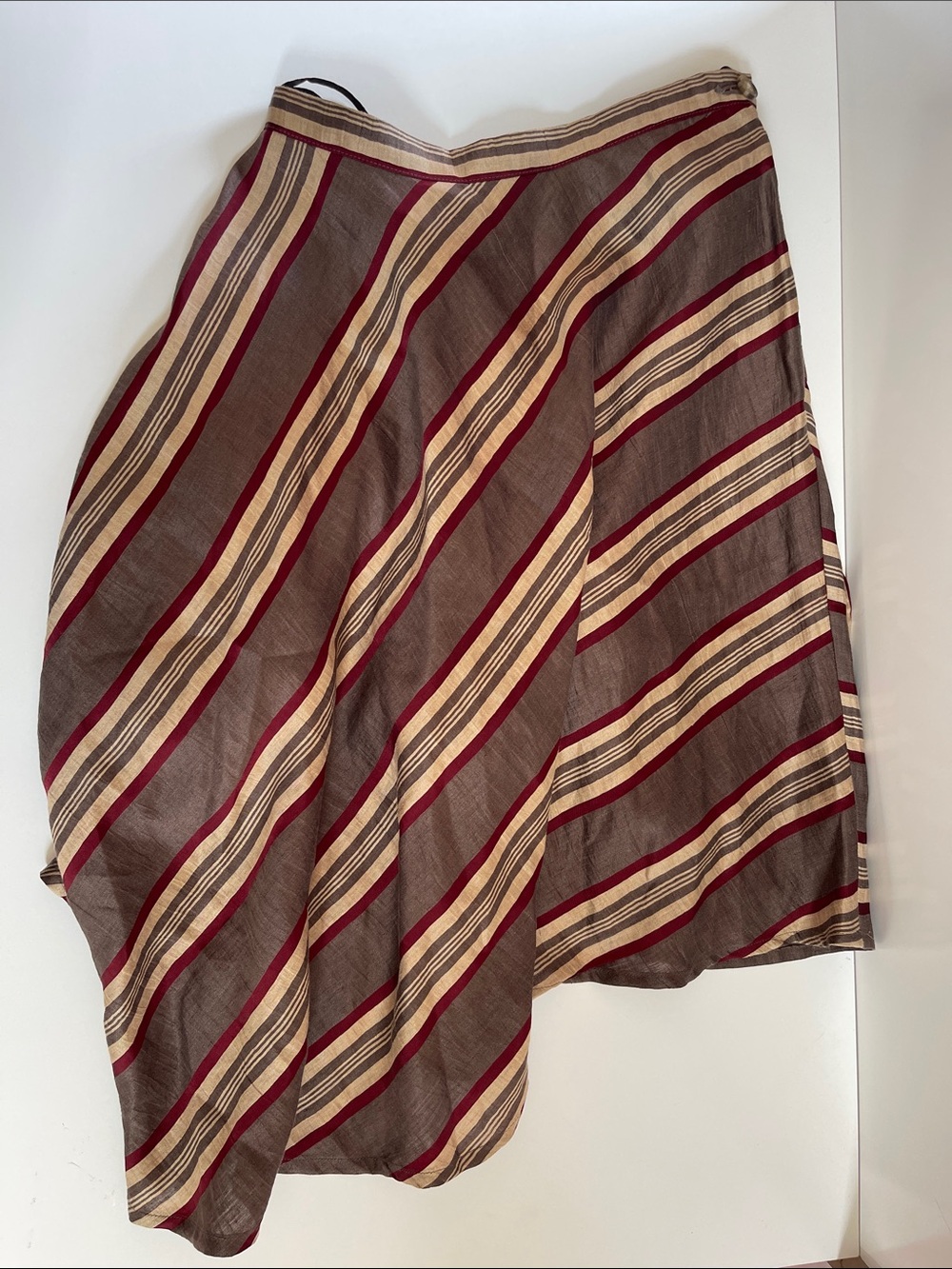 Vivienne Westwood Anglomania 2014 Linen Striped Wrap Skirt IT42 - Picture 12 of 14